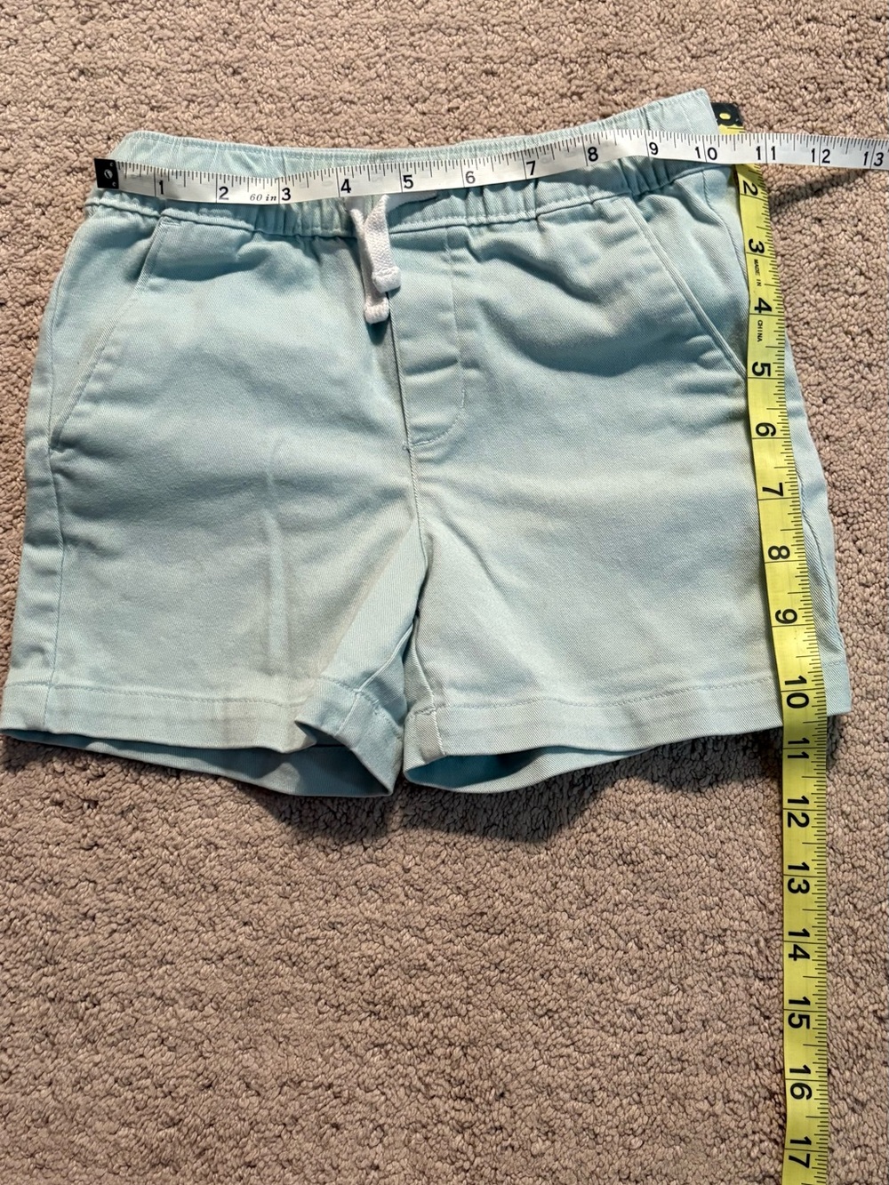 Janie and Jack Light Blue Cotton Drawstring Shorts